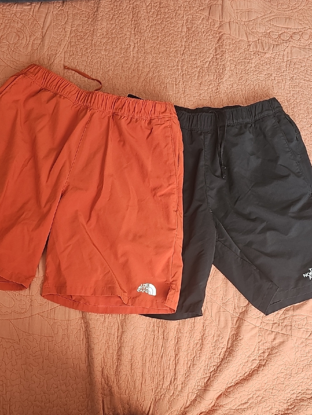 The North Face Orange and Black Athletic Shorts Duo